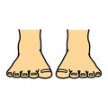 Bare foot, toe, front view, illustration Royalty Free Stock Photo